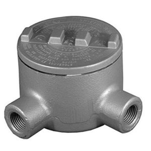 CAJA DE EMPALME APE,  2 SALIDAS TIPO L,  3/4" NPT, HIERRO MALEABLE