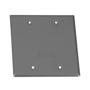 TAPA CIEGA CUADRADA, 2 GANG,  PARA CAJA DE INTEMPERIE